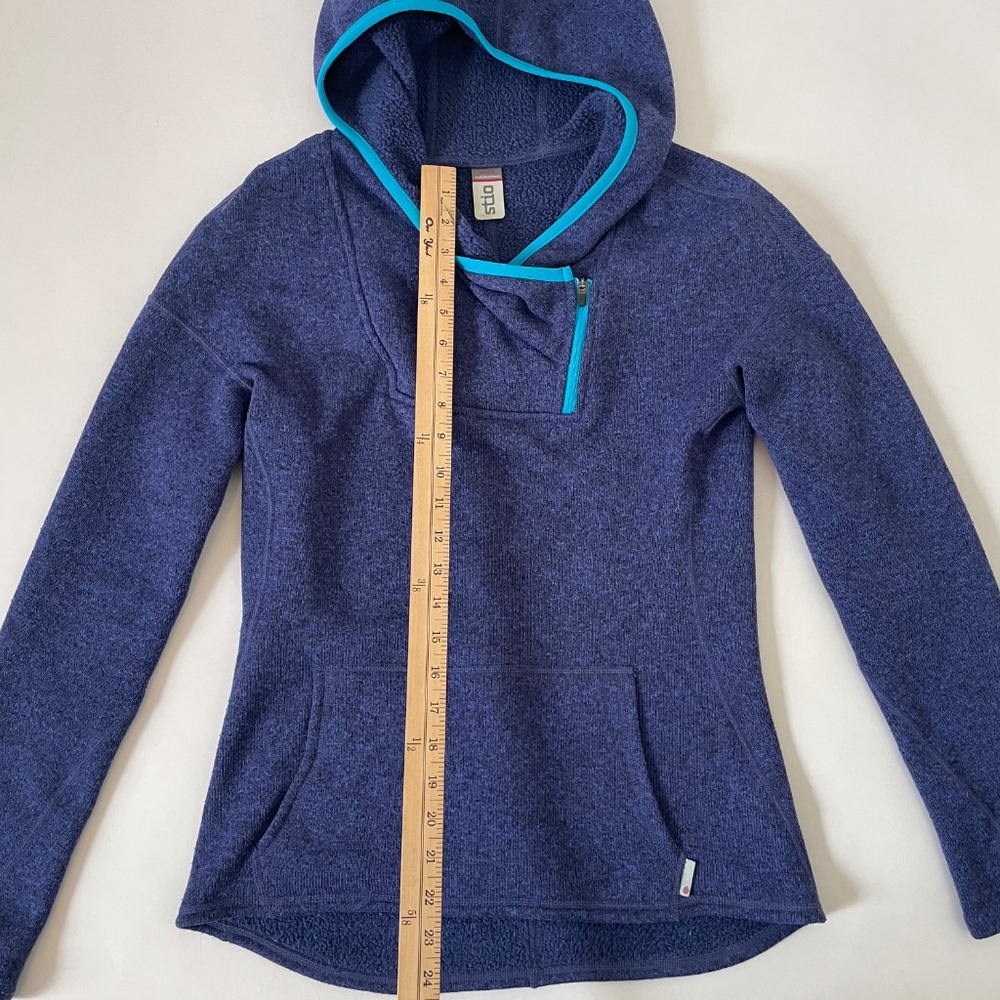 Stio Blue Fleece Hoodie Women’s Small, Pullover Outdoor Gorpcore Jacket - Picture 5 of 10